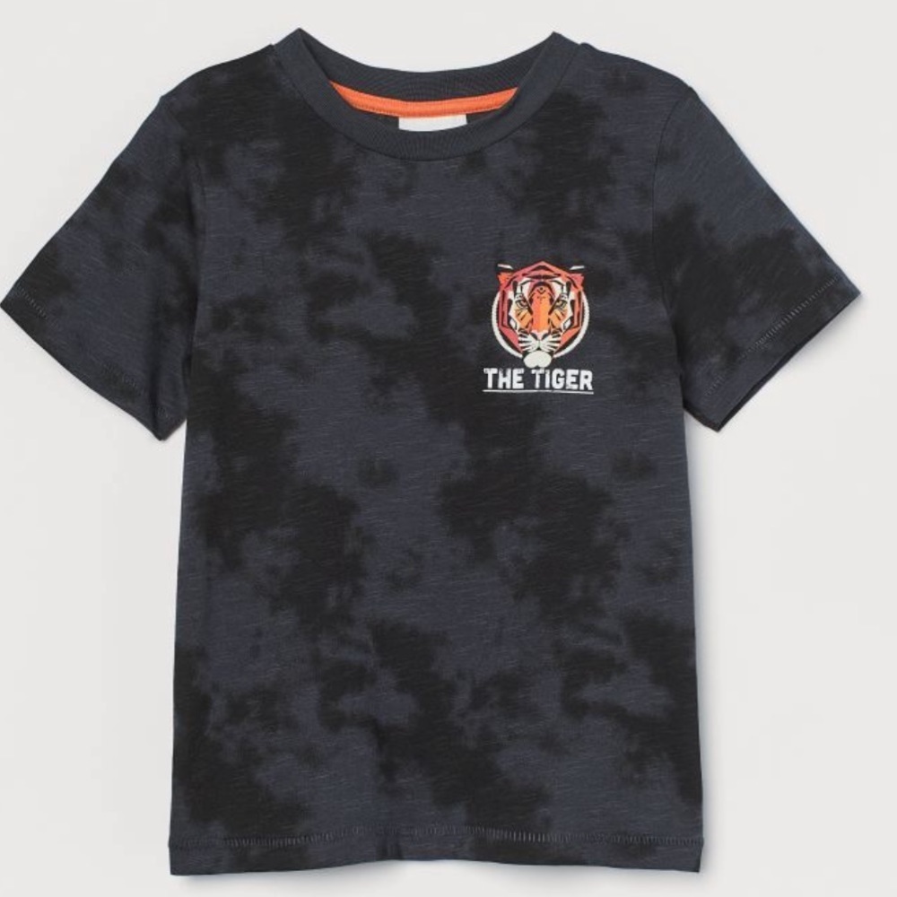 H&M Black tie-dye `THE TIGER’ Tee Shirt